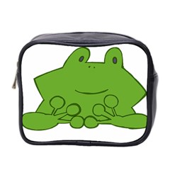 Illustrain Frog Animals Green Face Smile Mini Toiletries Bag 2-side by Mariart