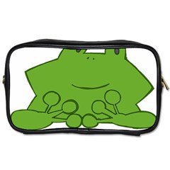 Illustrain Frog Animals Green Face Smile Toiletries Bags 2-side by Mariart