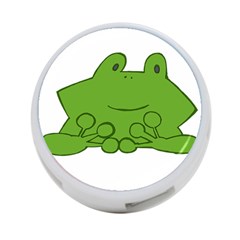 Illustrain Frog Animals Green Face Smile 4-port Usb Hub (two Sides) 