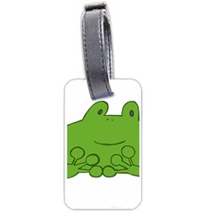 Illustrain Frog Animals Green Face Smile Luggage Tags (one Side)  by Mariart