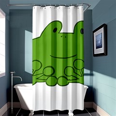 Illustrain Frog Animals Green Face Smile Shower Curtain 36  X 72  (stall)  by Mariart