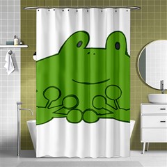 Illustrain Frog Animals Green Face Smile Shower Curtain 48  X 72  (small)  by Mariart