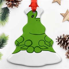 Illustrain Frog Animals Green Face Smile Ornament (christmas Tree)  by Mariart