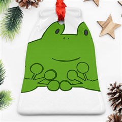 Illustrain Frog Animals Green Face Smile Ornament (bell)