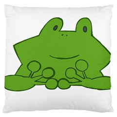 Illustrain Frog Animals Green Face Smile Large Cushion Case (two Sides) by Mariart