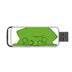 Illustrain Frog Animals Green Face Smile Portable Usb Flash (two Sides)