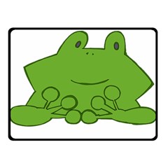 Illustrain Frog Animals Green Face Smile Double Sided Fleece Blanket (small)  by Mariart