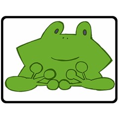 Illustrain Frog Animals Green Face Smile Double Sided Fleece Blanket (large)  by Mariart