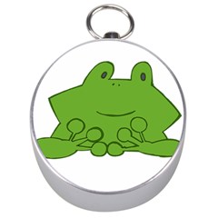 Illustrain Frog Animals Green Face Smile Silver Compasses by Mariart