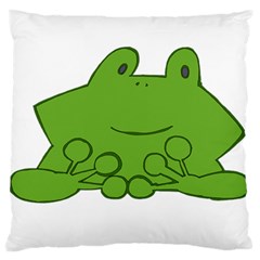 Illustrain Frog Animals Green Face Smile Standard Flano Cushion Case (two Sides) by Mariart