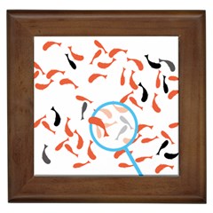 Illustrain Goldfish Fish Swim Pool Framed Tiles