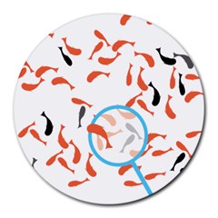 Illustrain Goldfish Fish Swim Pool Round Mousepads by Mariart