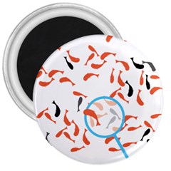 Illustrain Goldfish Fish Swim Pool 3  Magnets