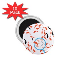 Illustrain Goldfish Fish Swim Pool 1 75  Magnets (10 Pack) 