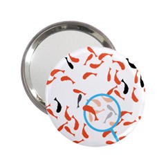 Illustrain Goldfish Fish Swim Pool 2 25  Handbag Mirrors