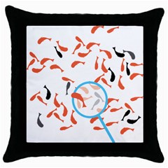 Illustrain Goldfish Fish Swim Pool Throw Pillow Case (black)