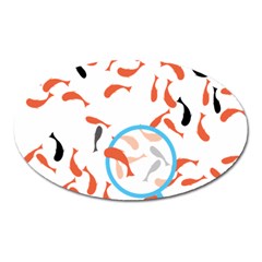 Illustrain Goldfish Fish Swim Pool Oval Magnet