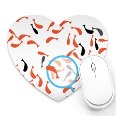 Illustrain Goldfish Fish Swim Pool Heart Mousepads by Mariart