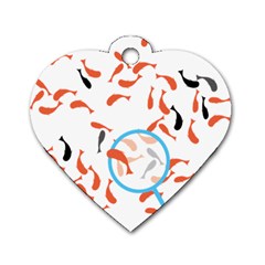 Illustrain Goldfish Fish Swim Pool Dog Tag Heart (one Side) by Mariart