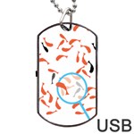 Illustrain Goldfish Fish Swim Pool Dog Tag USB Flash (Two Sides) Back