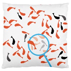 Illustrain Goldfish Fish Swim Pool Large Cushion Case (two Sides)