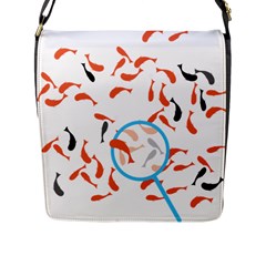 Illustrain Goldfish Fish Swim Pool Flap Messenger Bag (l)  by Mariart