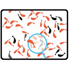 Illustrain Goldfish Fish Swim Pool Double Sided Fleece Blanket (large) 