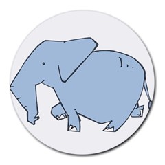 Illustrain Elephant Animals Round Mousepads by Mariart