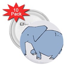 Illustrain Elephant Animals 2 25  Buttons (10 Pack) 