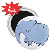 Illustrain Elephant Animals 2 25  Magnets (100 Pack)  by Mariart