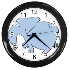 Illustrain Elephant Animals Wall Clocks (black) by Mariart