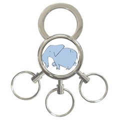 Illustrain Elephant Animals 3-ring Key Chains