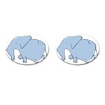 Illustrain Elephant Animals Cufflinks (Oval) Front(Pair)