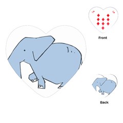 Illustrain Elephant Animals Playing Cards (heart)  by Mariart