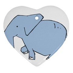 Illustrain Elephant Animals Heart Ornament (two Sides) by Mariart