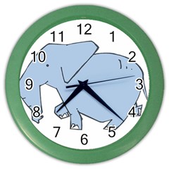 Illustrain Elephant Animals Color Wall Clocks