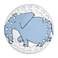 Illustrain Elephant Animals Ornament (round Filigree) by Mariart