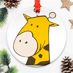 Illustrain Giraffe Face Animals Ornament (round) by Mariart