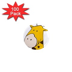 Illustrain Giraffe Face Animals 1  Mini Magnets (100 Pack)  by Mariart