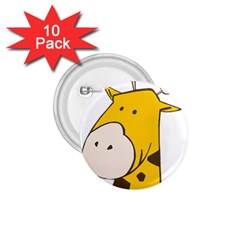 Illustrain Giraffe Face Animals 1 75  Buttons (10 Pack)