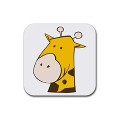 Illustrain Giraffe Face Animals Rubber Coaster (square)  by Mariart