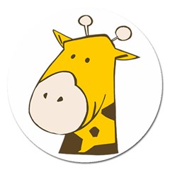 Illustrain Giraffe Face Animals Magnet 5  (round)