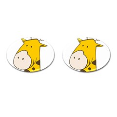 Illustrain Giraffe Face Animals Cufflinks (oval)