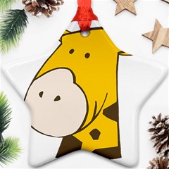 Illustrain Giraffe Face Animals Star Ornament (two Sides) by Mariart