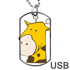 Illustrain Giraffe Face Animals Dog Tag Usb Flash (two Sides) by Mariart