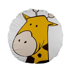 Illustrain Giraffe Face Animals Standard 15  Premium Round Cushions by Mariart