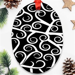 Koru Vector Background Black Ornament (oval) by Mariart