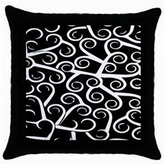 Koru Vector Background Black Throw Pillow Case (black) by Mariart