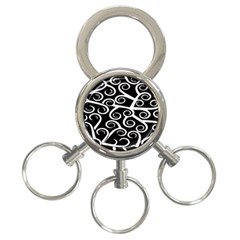 Koru Vector Background Black 3-ring Key Chains