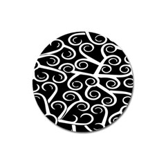 Koru Vector Background Black Magnet 3  (round) by Mariart